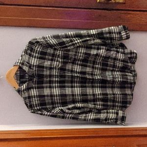 GAP flannel, L, black/white plaid,